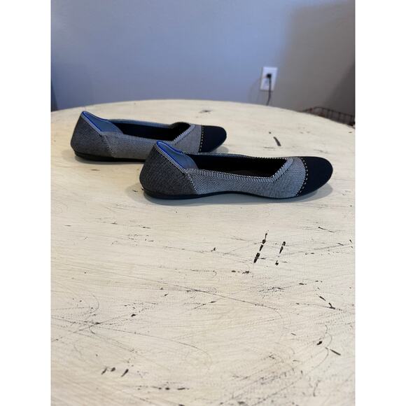 Rothy’s Women’s Grey Mist Captoe Black and White Ballet Shoes Flats Size 9.5 - Picture 12 of 13